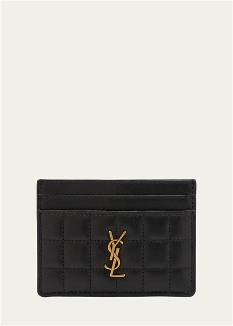 Saint Laurent Cassandra YSL Card Holder in Quilted Leather